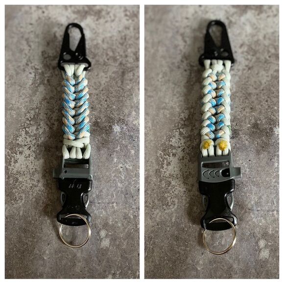 Paracord Keychain Hiking Whistle Outdoor Sporty Handmade Unisex Active NEW - Picture 5 of 10